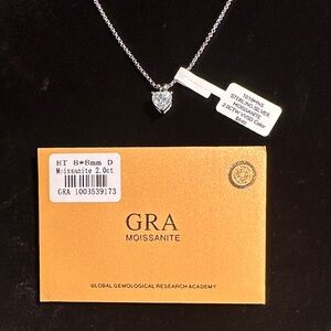 Heart Moissanite Necklace in Sterling Silver. 2.0 ctw.